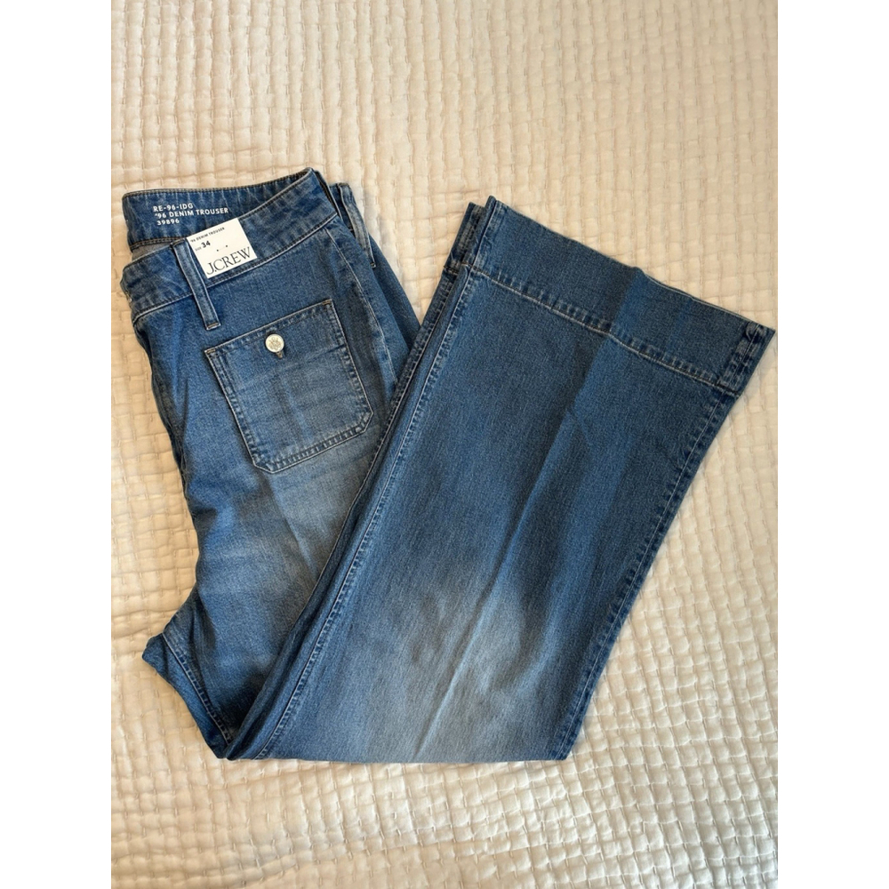 J. Crew Women’s High-rise Sailor Denim Trouser in 1996 Semi-stretch Size 34 NWT - Picture 11 of 11